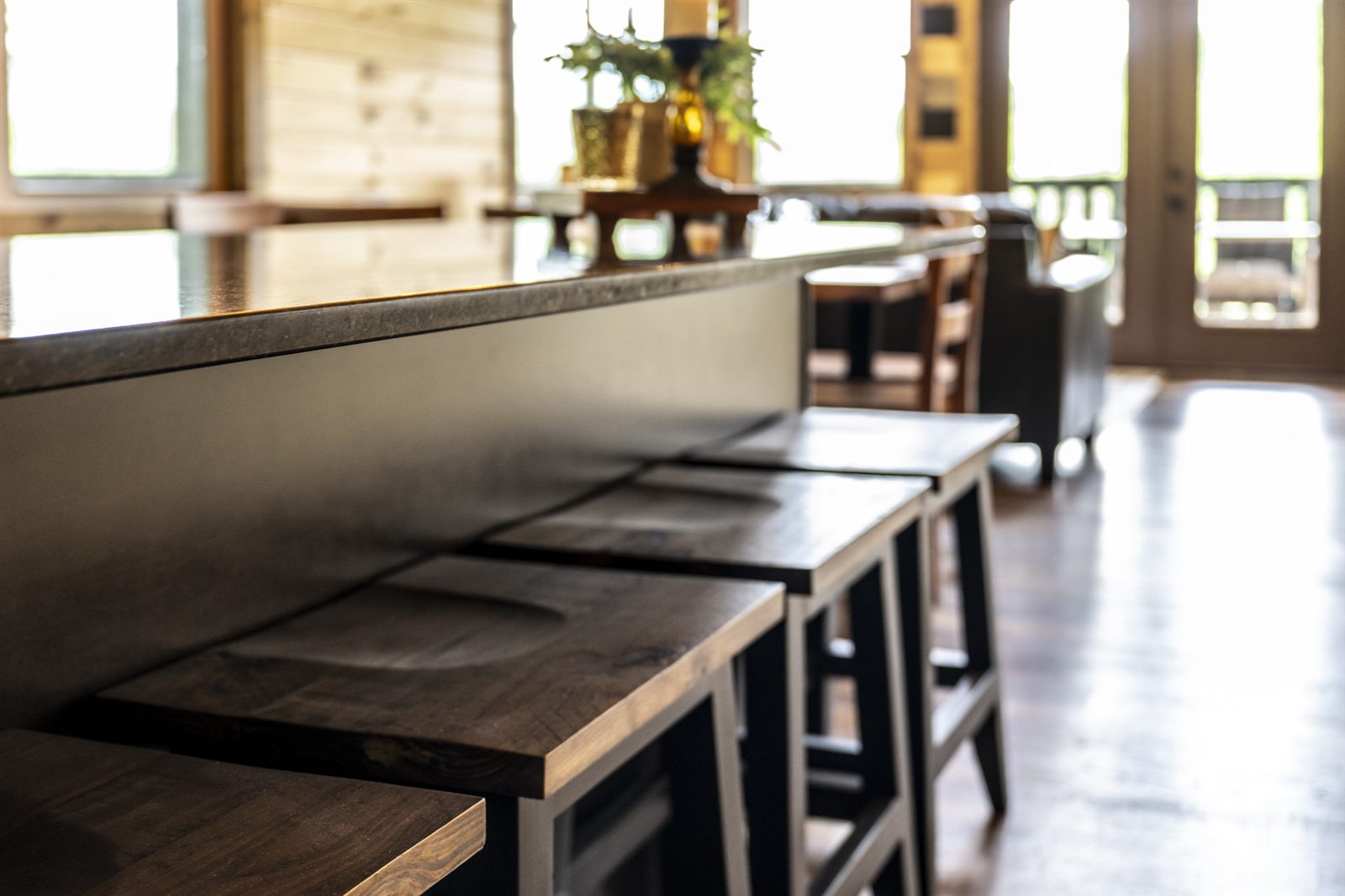 Kitchen island seating detail